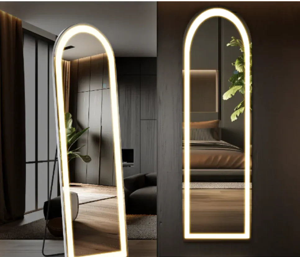Modern Full-Length LED Mirror with 3-Color Lighting – Premium Nano Glass (Multiple Sizes)