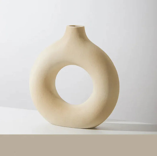 Frosted Biscuit Flower Vase – Modern Matte Ceramic Decor