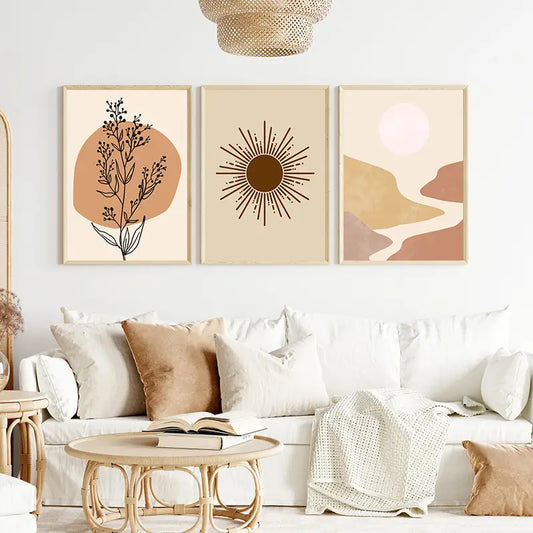 Boho Landscape Canvas Wall Art – Set of 6 (Available in 3 Sizes)