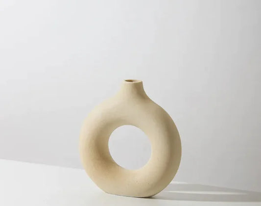 Frosted Biscuit Flower Vase – Modern Matte Ceramic Decor