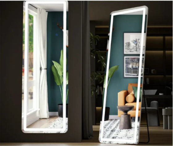 Modern Full-Length LED Mirror with 3-Color Lighting – Premium Nano Glass (Multiple Sizes)