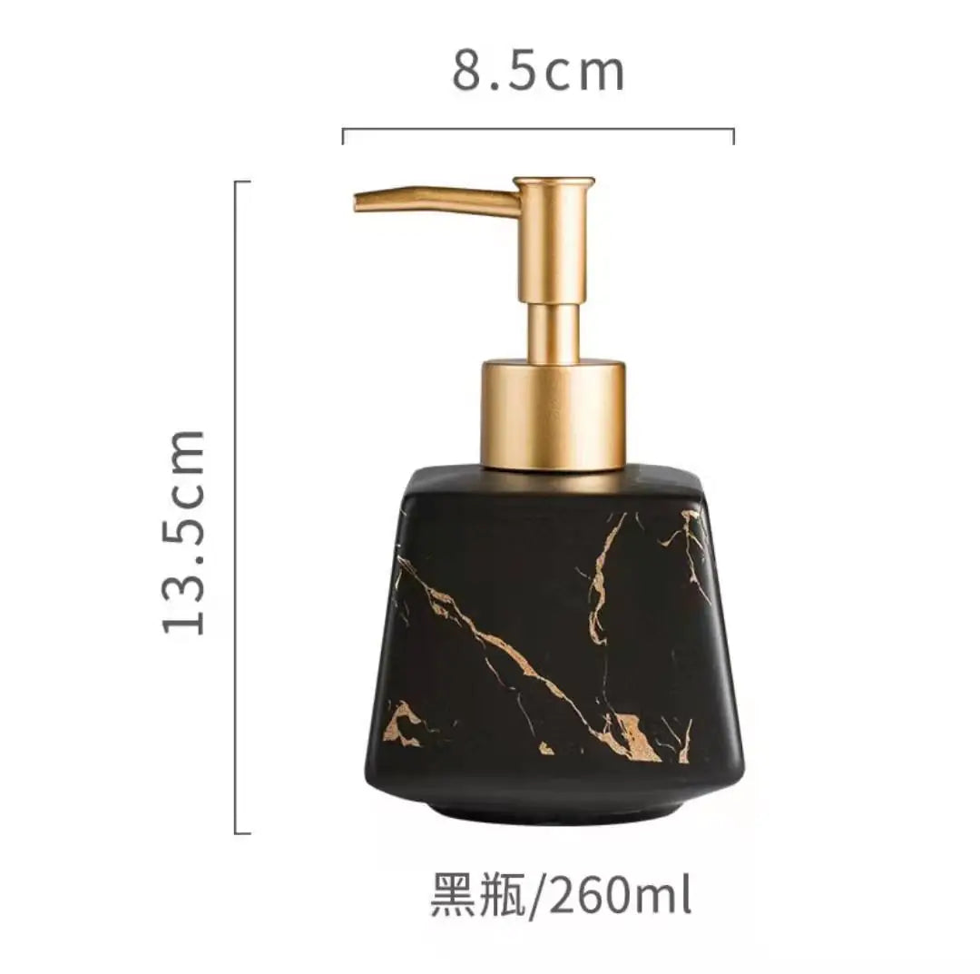Ceramic Marble Bathroom Pump Bottles – Luxury Soap & Shampoo Dispensers (260ml) Any 2 for only $54.99
