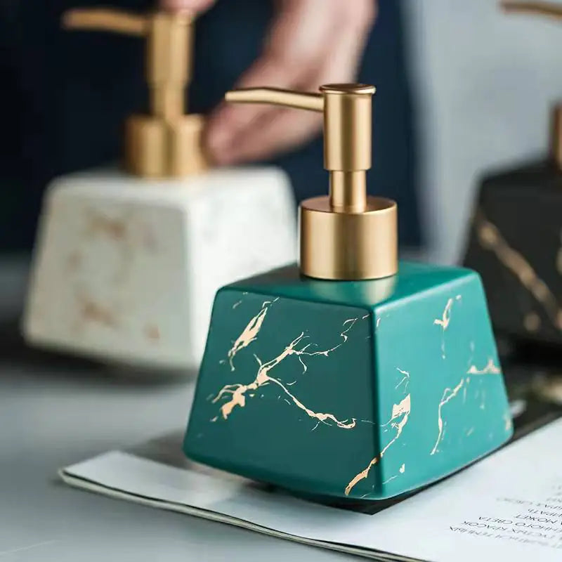 Ceramic Marble Bathroom Pump Bottles – Luxury Soap & Shampoo Dispensers (260ml) Any 2 for only $54.99